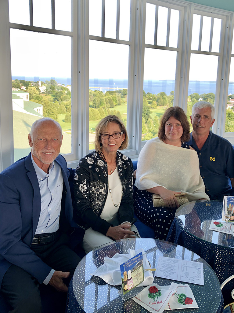 Enjoying the view from the Cupola, a rooftop bar at the Grand Hotel